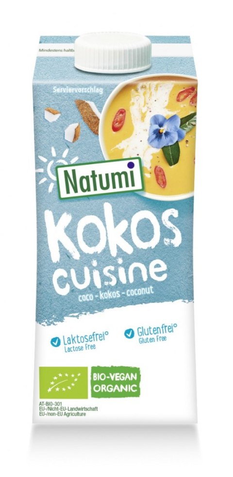 KREM KOKOSOWY DO GOTOWANIA I PIECZENIA BEZGLUTENOWY BIO 200 ml - NATUMI NATUMI (napoje ryżowe, owsiane, orkiszowe, sojowe