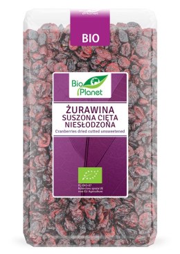 ŻURAWINA SUSZONA CIĘTA NIESŁODZONA BIO 1 kg - BIO PLANET BIO PLANET - seria FIOLETOWA (owoce suszone)