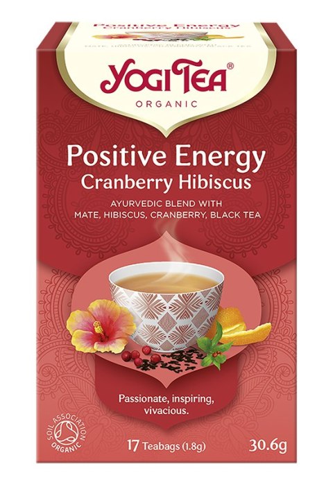 HERBATKA POZYTYWNA ENERGIA ŻURAWINA - HIBISKUS (POSITIVE ENERGY CRANBERRY HIBISCUS) BIO (17 x 1,8 g) 30,6 g - YOGI TEA YOGI TEA (herbaty i herbatki)