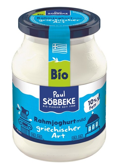 JOGURT NATURALNY TYPU GRECKIEGO KREMOWY (10 % TŁUSZCZU W MLEKU) BIO 500 g (SŁOIK) - SOBBEKE SOBBEKE (nabiał z mleka krowiego)