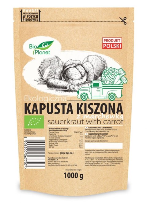 KAPUSTA KISZONA Z MARCHEWKĄ BIO 1 kg (DOYPACK) - BIO PLANET BIO PLANET - CHŁODNICZE