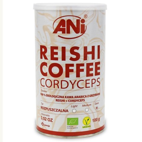 KAWA ROZPUSZCZALNA "REISHI + CORDYCEPS" BIO 100 g - ANI ANI (kawy)