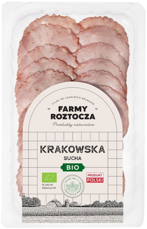 KIEŁBASA KRAKOWSKA SUCHA PLASTRY BIO 80 g - FARMY ROZTOCZA (NA ZAMÓWIENIE) FARMY ROZTOCZA (wędliny)