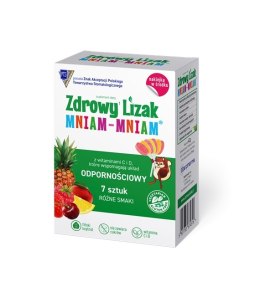 LIZAK MIX SMAKÓW Z WITAMINAMI NA ODPORNOŚĆ BEZGLUTENOWY (7 x 6 g) 42 g - MNIAM MNIAM STARPHARMA MNIAM MNIAM STARPHARMA (lizaki)