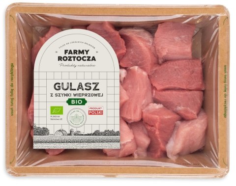 MIĘSO GULASZOWE Z SZYNKI SUROWE BIO 300 g - FARMY ROZTOCZA (NA ZAMÓWIENIE) FARMY ROZTOCZA (mięso wieprzowe, wołowe, grillowe)