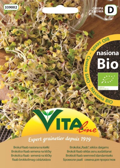 NASIONA BROKUŁU RAAB BIO NA KIEŁKI 20 g - VITA LINE (VG9010, 198042,41136CIN0CS) VITA LINE (nasiona)