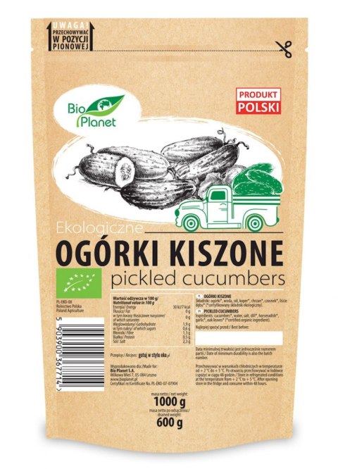 OGÓRKI KISZONE BIO 1 kg (600 g) (DOYPACK) - BIO PLANET BIO PLANET - CHŁODNICZE