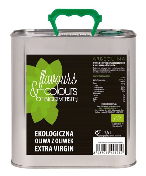 OLIWA Z OLIWEK EXTRA VIRGIN BIO 2,5 L - FLAVOURS & COLOURS FLAVOURS & COLOURS (oliwa z oliwek)