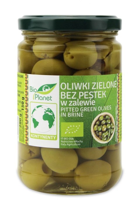 OLIWKI ZIELONE BEZ PESTEK W ZALEWIE BIO 280 g (150 g) - BIO PLANET BIO PLANET - seria INNE