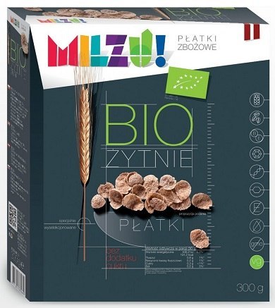 PŁATKI ŻYTNIO - OWSIANE BEZ DODATKU CUKRÓW BIO 300 g - MILZU MILZU (płatki śniadaniowe, chrupki)