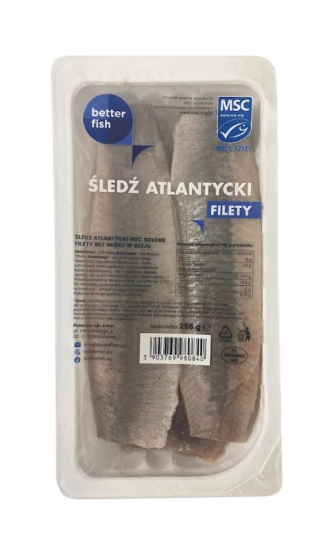 ŚLEDŹ ATLANTYCKI FILETY A'LA MATJAS W OLEJU 256 g - BETTER FISH BETTER FISH (ryby i owoce morza, w tym MROŻONKI)